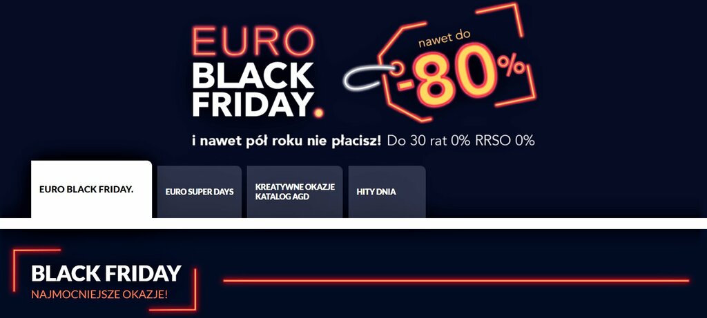 Promocja Euro Black Friday w RTV Euro AGD